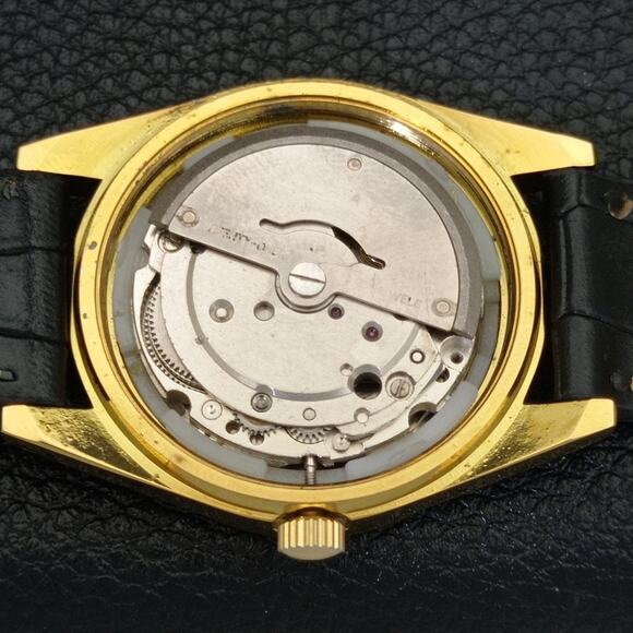 Vintage 1980 Citizen Automatic Mens Gold Watch W/daydate & Blue accents - Picture 10 of 10